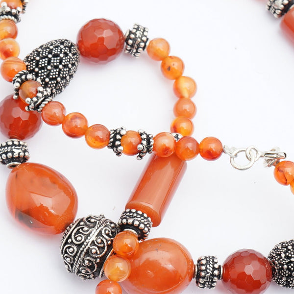 Carnelian and Silver Necklace